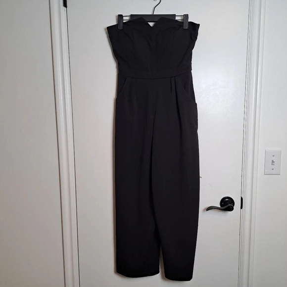 Love Nickie Lew Black Sleeveless Sweetheart Neckline Jumpsuit Pantsuit Size 5 - Picture 2 of 7